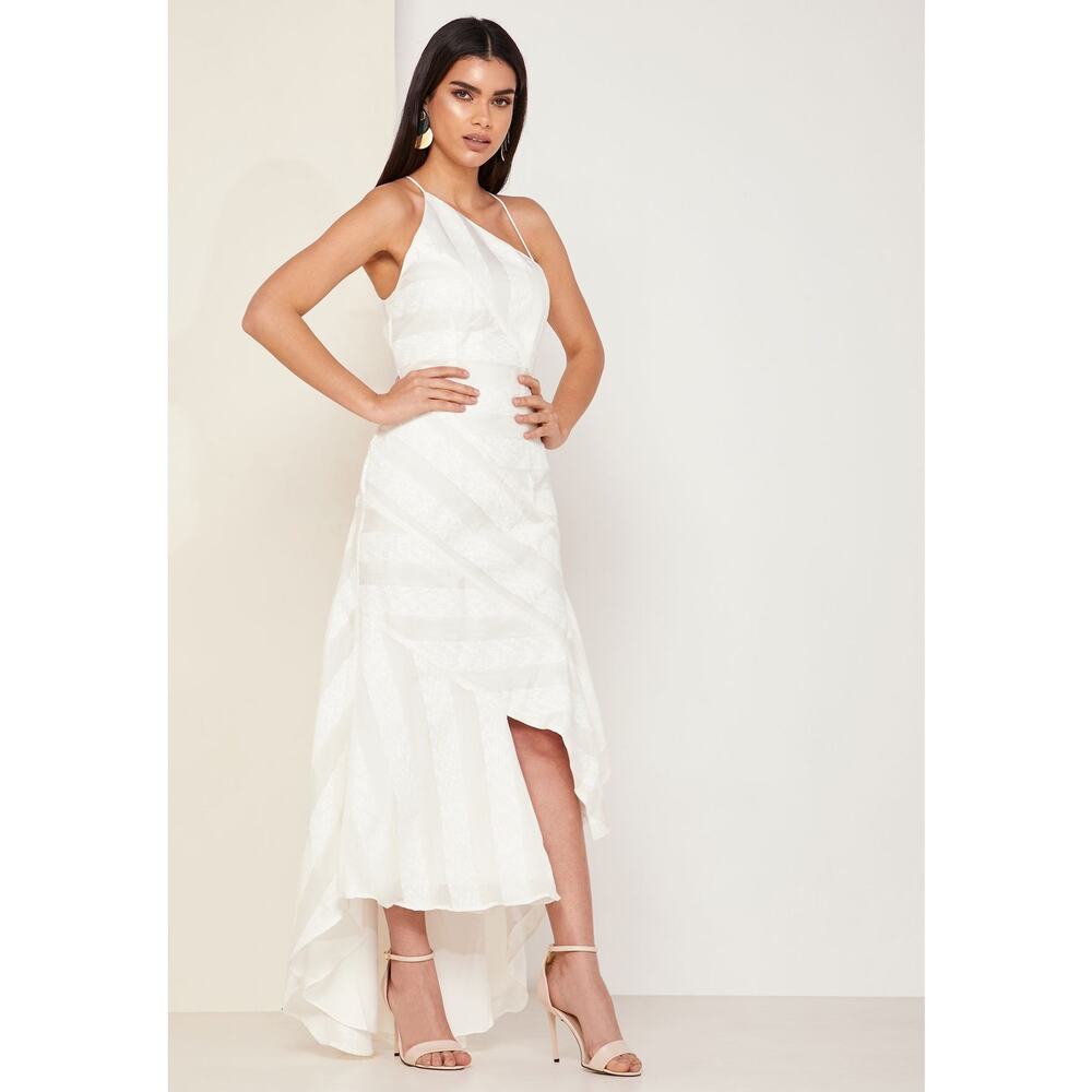 New KEEPSAKE Unbroken Asymmetric Maxi Gown Dress Ivory White Women's Size XXS